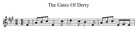 The Gates Of Derry - staff notation