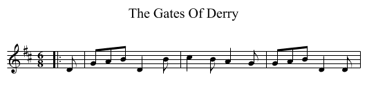The Gates Of Derry - staff notation