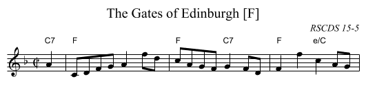 The Gates of Edinburgh [F] - staff notation
