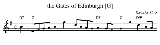 the Gates of Edinburgh [G] - staff notation