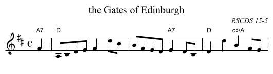 the Gates of Edinburgh - staff notation