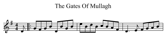 The Gates Of Mullagh - staff notation