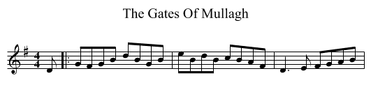 The Gates Of Mullagh - staff notation
