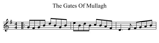 The Gates Of Mullagh - staff notation