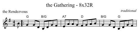 the Gathering - 8x32R - staff notation