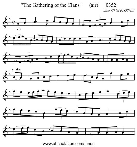 The Gathering of the Clans (air) 0352 - staff notation