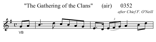 The Gathering of the Clans      (air)      0352 - staff notation