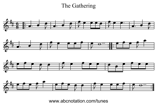 The Gathering - staff notation
