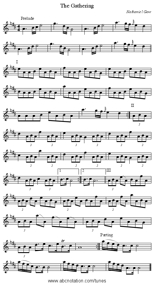 The Gathering - staff notation