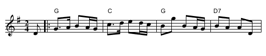 The Gay Gordons - staff notation