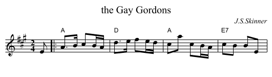 the Gay Gordons - staff notation