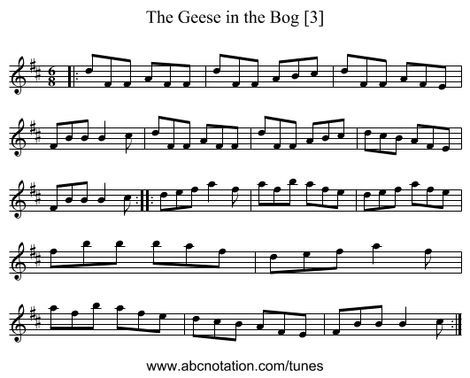 The Geese in the Bog [3] - staff notation