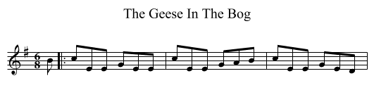 The Geese In The Bog - staff notation