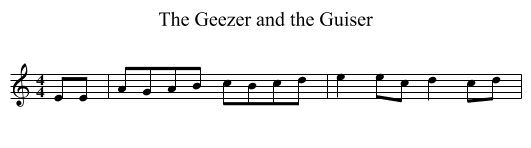 The Geezer and the Guiser - staff notation