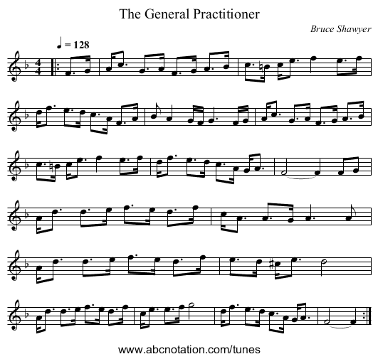 The General Practitioner - staff notation