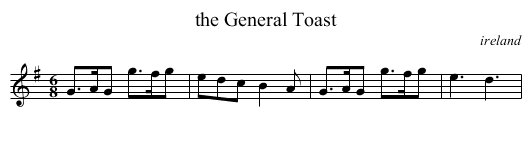 the General Toast - staff notation