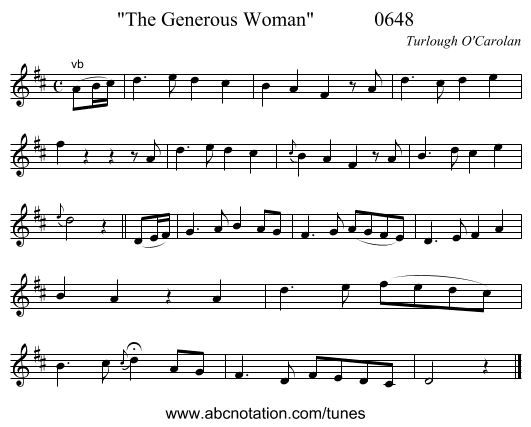 The Generous Woman            0648 - staff notation