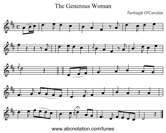 The Generous Woman - staff notation