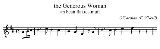 the Generous Woman - staff notation
