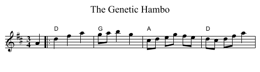The Genetic Hambo - staff notation