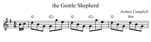 the Gentle Shepherd - staff notation