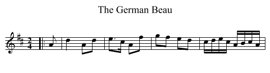 The German Beau - staff notation