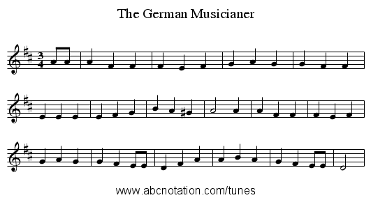 The German Musicianer - staff notation