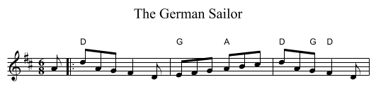 The German Sailor - staff notation