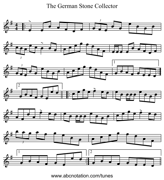 The German Stone Collector - staff notation