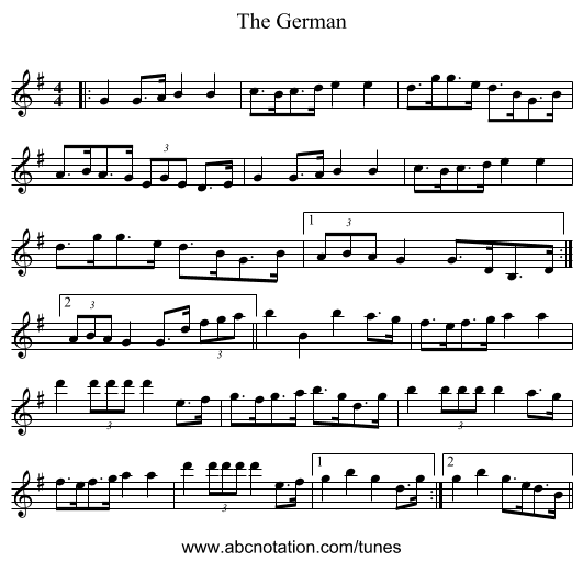 The German - staff notation
