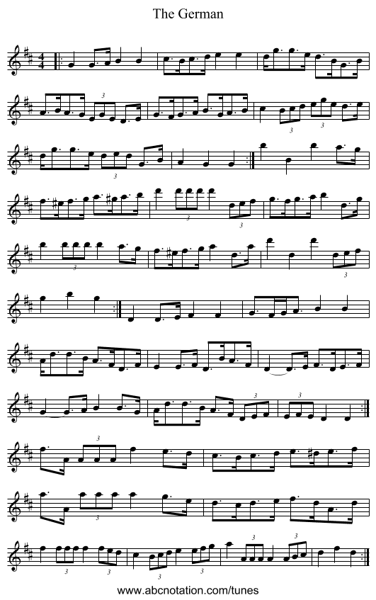 The German - staff notation