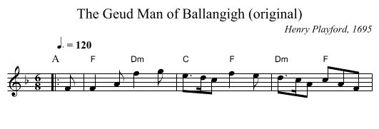 The Geud Man of Ballangigh (original) - staff notation