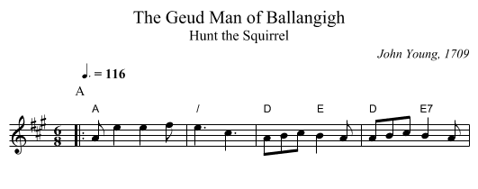 The Geud Man of Ballangigh - staff notation