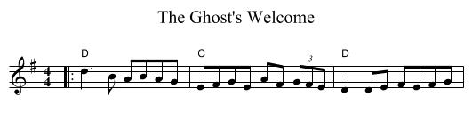 The Ghost's Welcome - staff notation