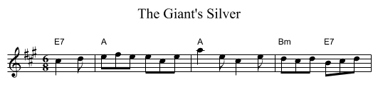 The Giant's Silver - staff notation