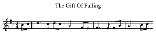 The Gift Of Falling - staff notation