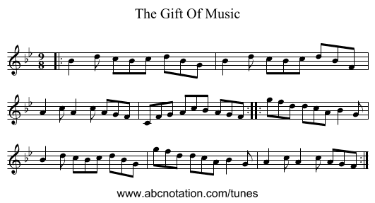 The Gift Of Music - staff notation