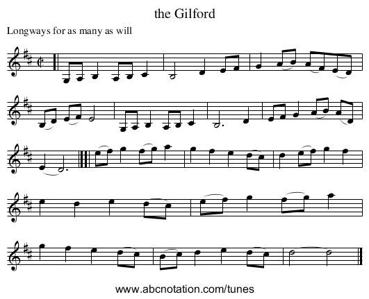 the Gilford - staff notation