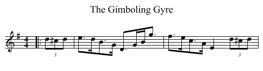 The Gimboling Gyre - staff notation