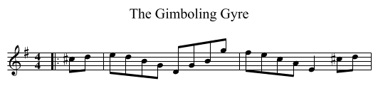 The Gimboling Gyre - staff notation