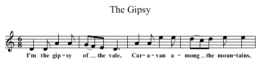 The Gipsy - staff notation