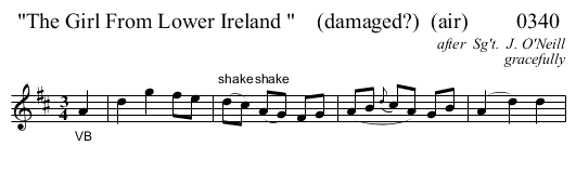 The Girl From Lower Ireland     (damaged?)  (air)         0340 - staff notation