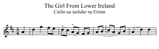 The Girl From Lower Ireland - staff notation