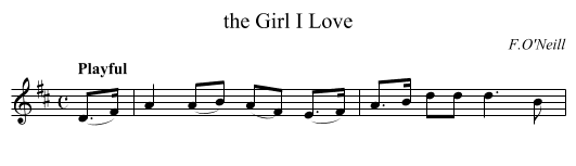 the Girl I Love - staff notation