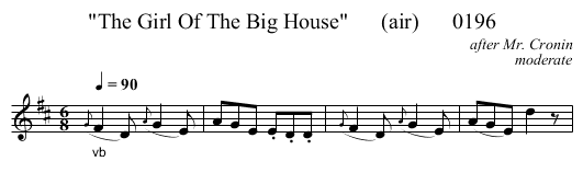 The Girl Of The Big House      (air)      0196 - staff notation