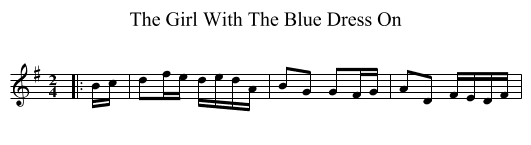 The Girl With The Blue Dress On - staff notation