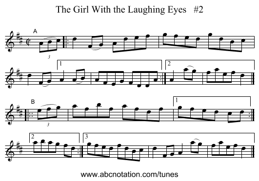 The Girl With the Laughing Eyes   #2 - staff notation