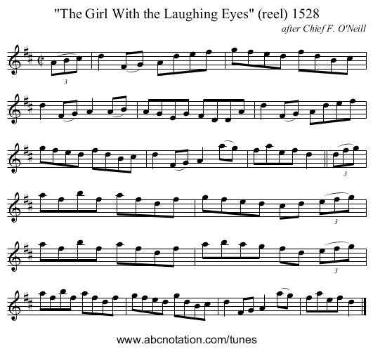 The Girl With the Laughing Eyes (reel) 1528 - staff notation