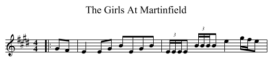 The Girls At Martinfield - staff notation