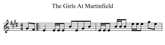 The Girls At Martinfield - staff notation